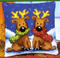 Christmas Reindeer,chunky Cross Stitch Cushion Front Kit